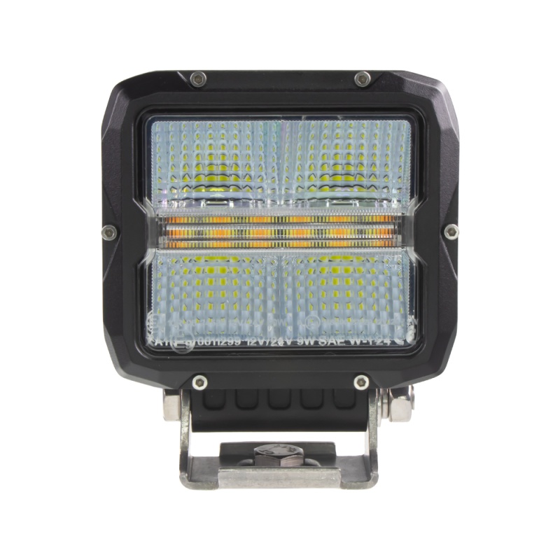 LED světlo obdélníkové bílé/oranžové, 60W, 105x117mm, ECE R65 (wl-462wo)