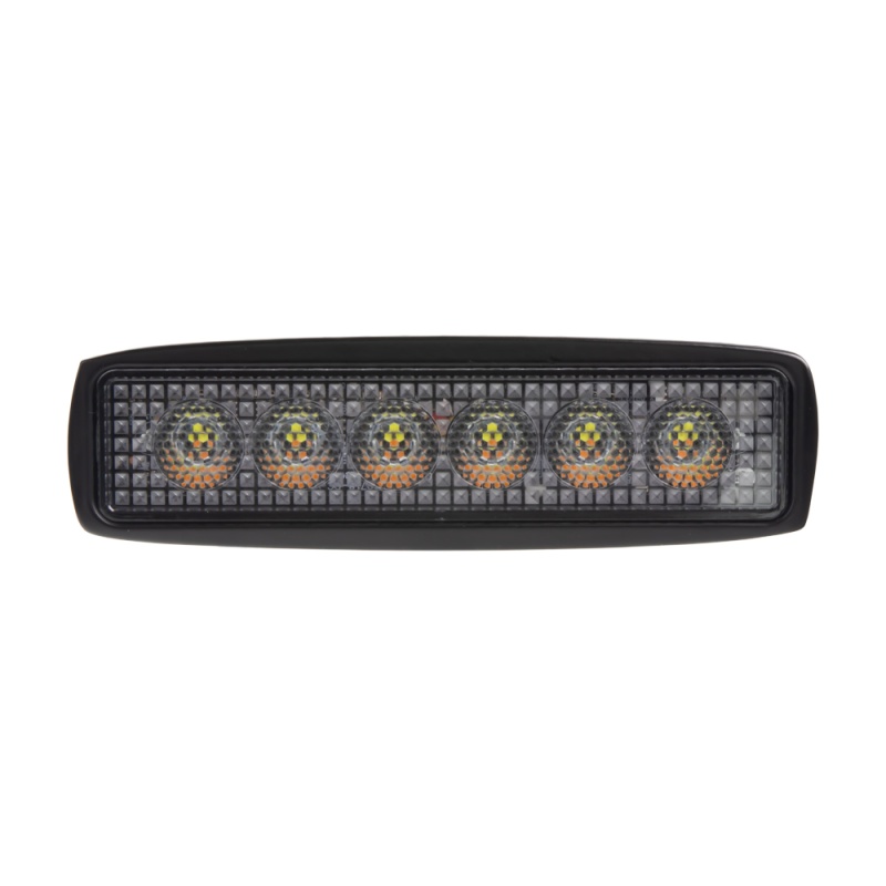 LED světlo obdélníkové, bílé/oranžové, 6x3W/6x1W, 160mm, ECE R10 (wl-718wo)