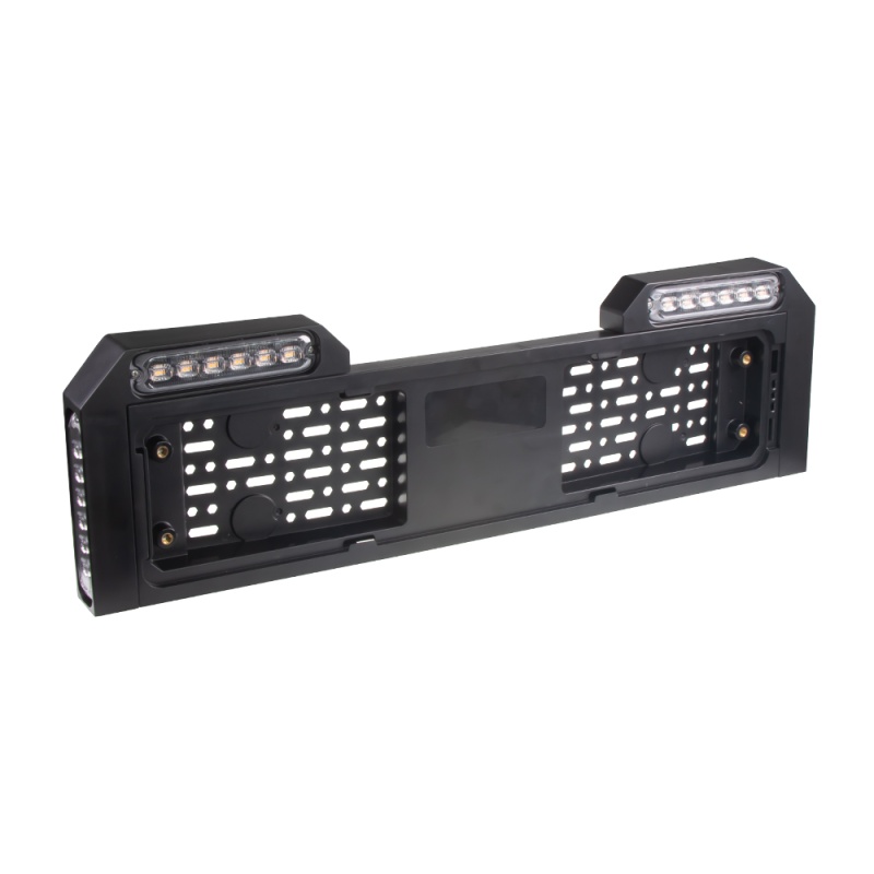 4x PREDATOR 6x4W LED pod SPZ, 12-24V, prohnutové, oranžové, ECE R65 (brRZ03A)