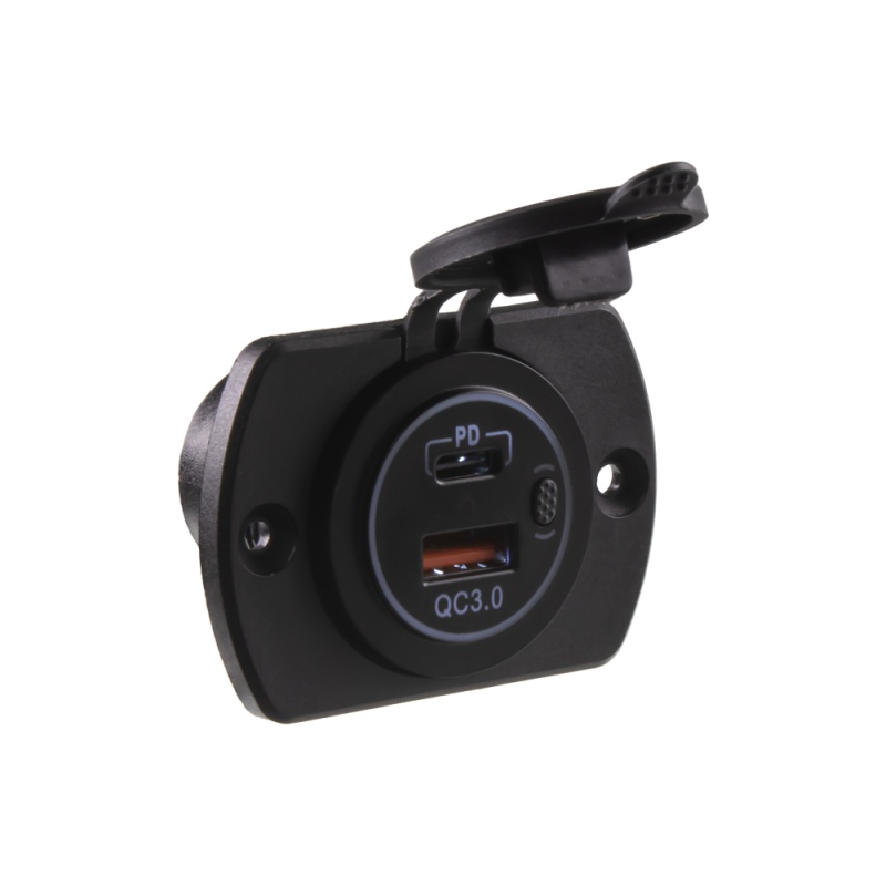 2x USB zásuvka v panelu USB QC3.0 + USB-C (34558.2)
