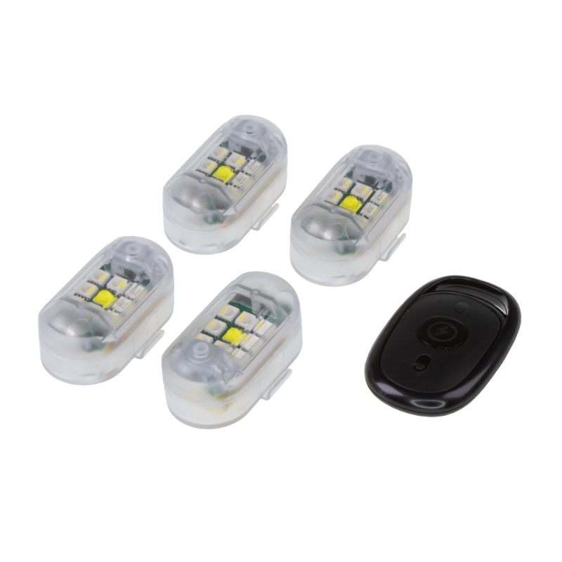 4x AKU LED výstražné světlo na motocykl (wl-m04)