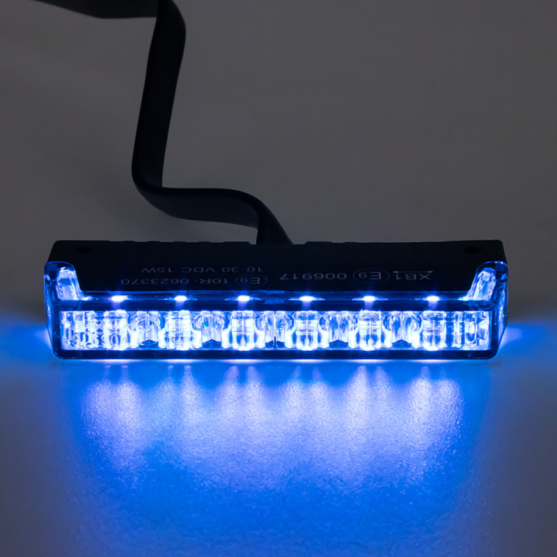 PROFI SLIM výstražné LED světlo vnější, do mřížky, modré, 12-24V, ECE R65 (911-NR7blue)