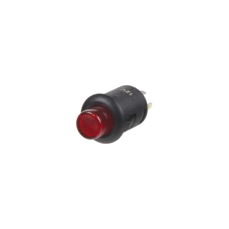 Spínač kulatý 6A červená LED (47050)