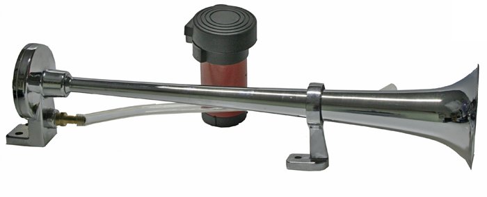 Singl-fanfára 387mm, chrom, 24V s kompresorem (sn-110/24V)