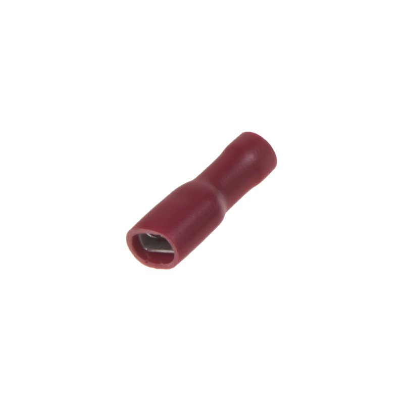 Objímka plochá izolovaná 4,8 mm červená, 100ks (4000405)