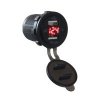 2x USB nabjeka s voltmetrem vododoln do panelu, erven (34562R)